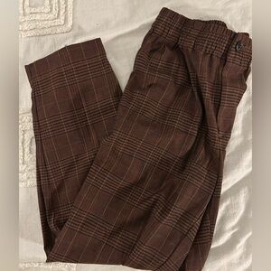 Madewell burgundy plaid pull-on pants